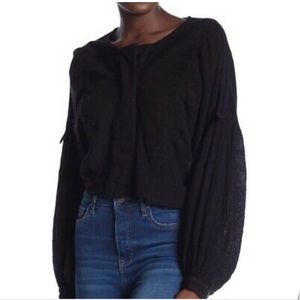 Free People Day Dreaming Blouse Black size S